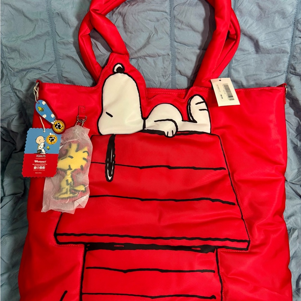 Peanuts Red Tote with Snoopy and Friends